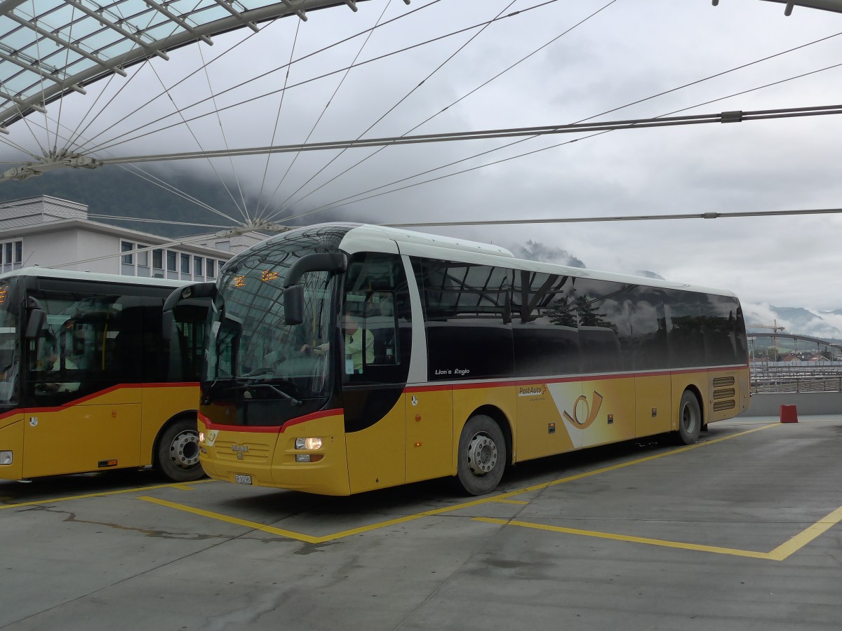 (155'125) - PostAuto Graub�nden - GR 162'980 - MAN am 13. September 2014 in Chur, Postautostation