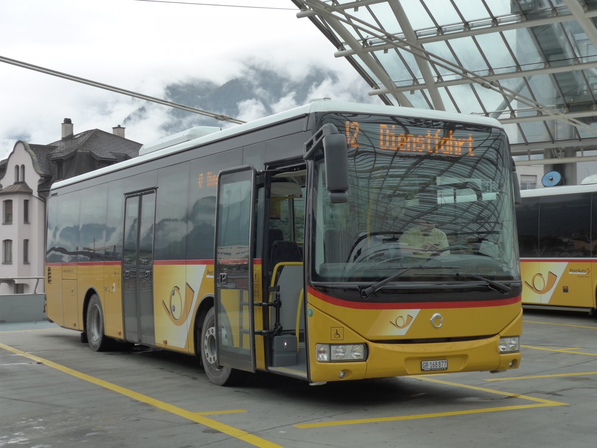 (155'129) - PostAuto Graub�nden - GR 168'877 - Irisbus am 13. September 2014 in Chur, Postautostation