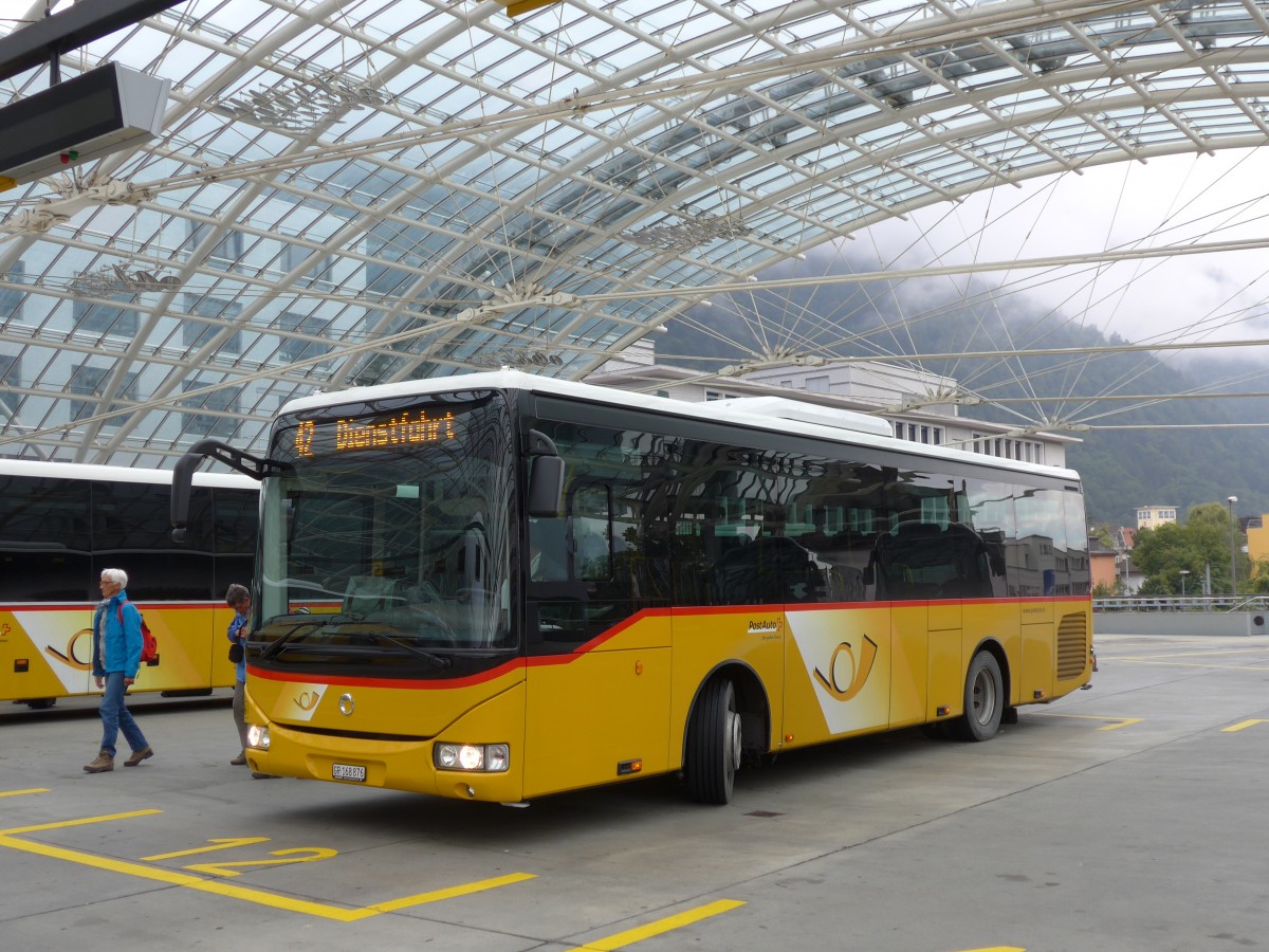 (155'140) - PostAuto Graub�nden - GR 168'876 - Irisbus am 13. September 2014 in Chur, Postautostation