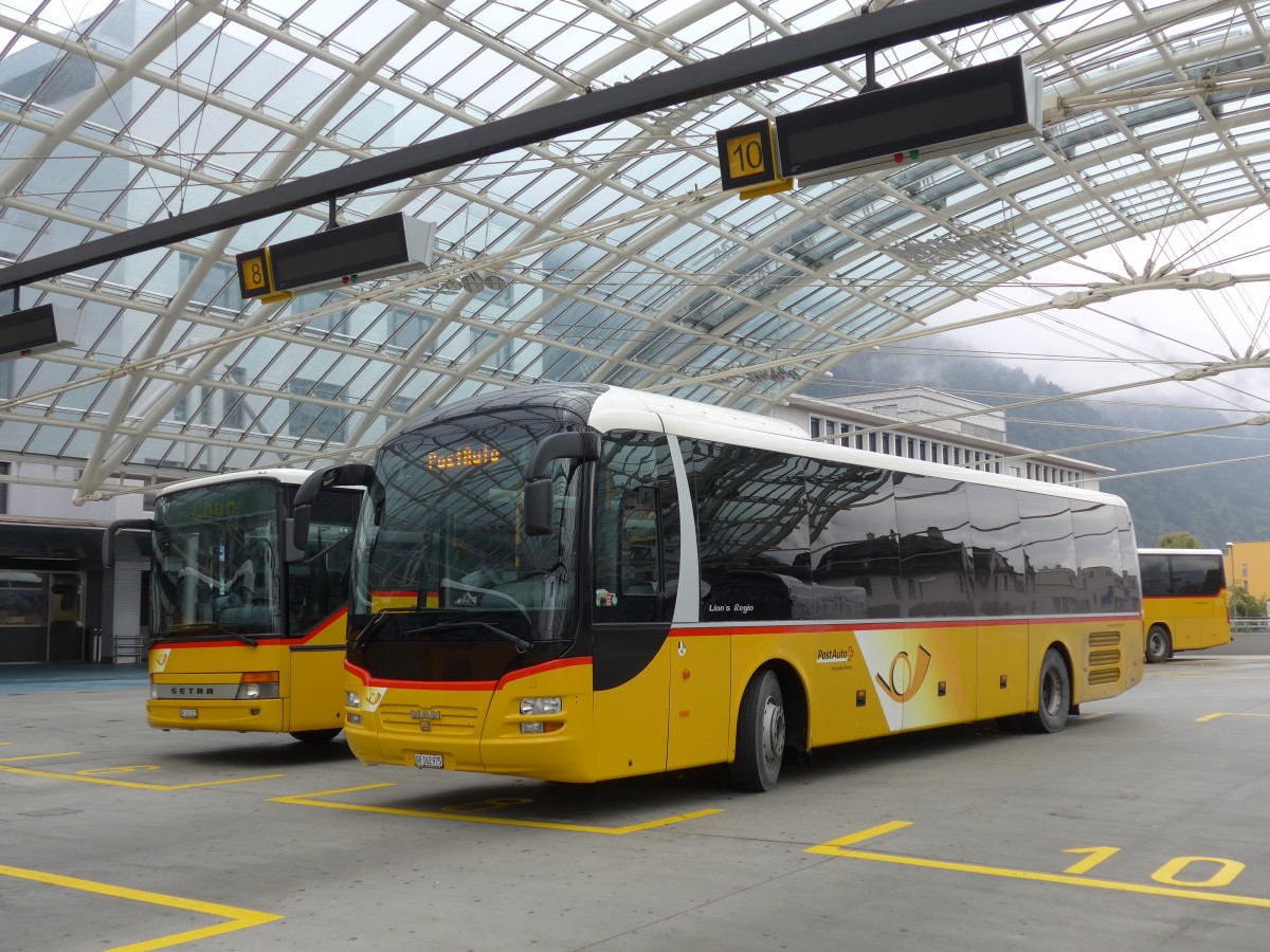 (155'141) - PostAuto Graub�nden - GR 162'975 - MAN am 13. September 2014 in Chur, Postautostation