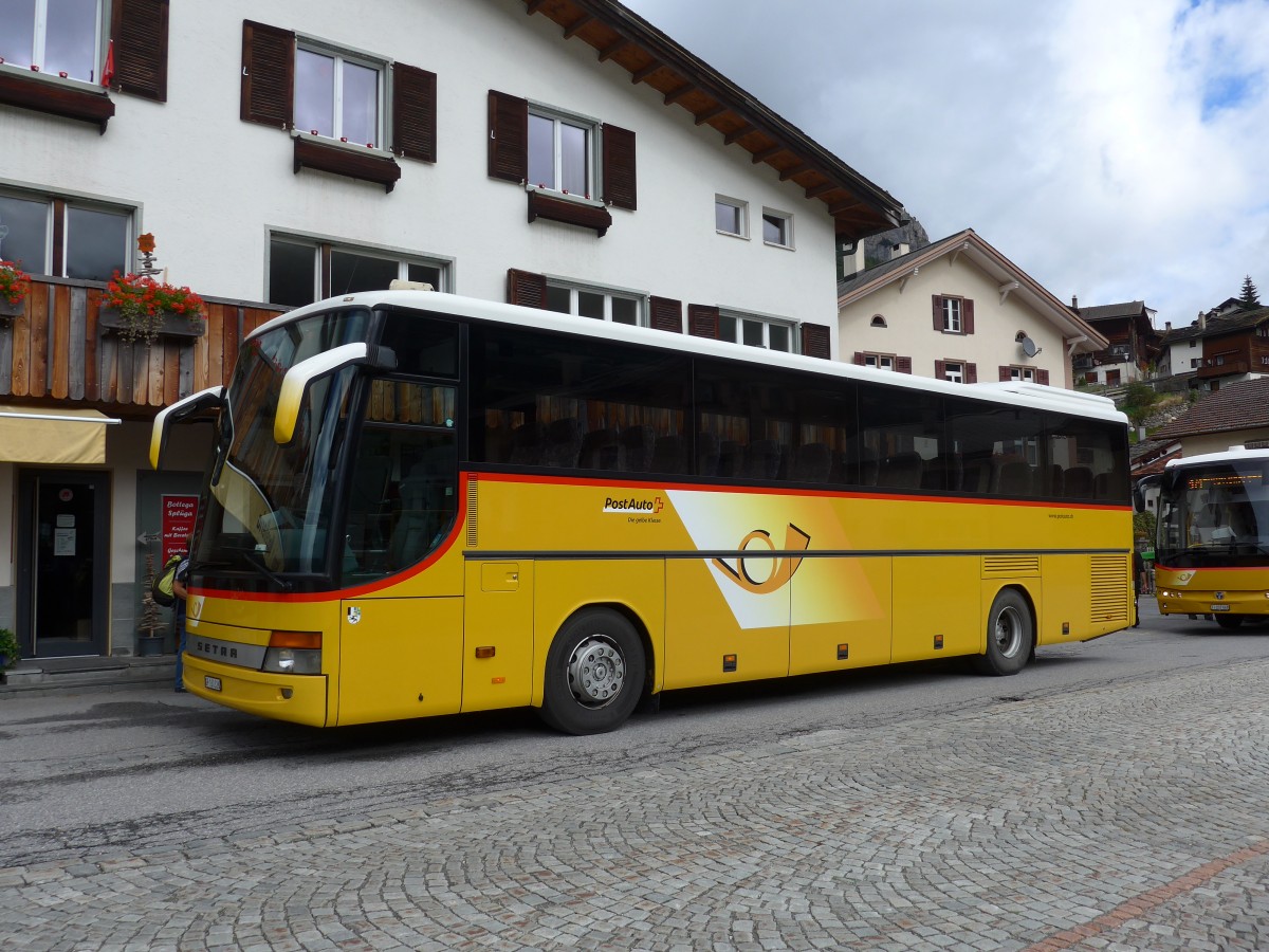 (155'153) - PostAuto Graub�nden - GR 160'326 - Setra am 13. September 2014 in Spl�gen, Dorf