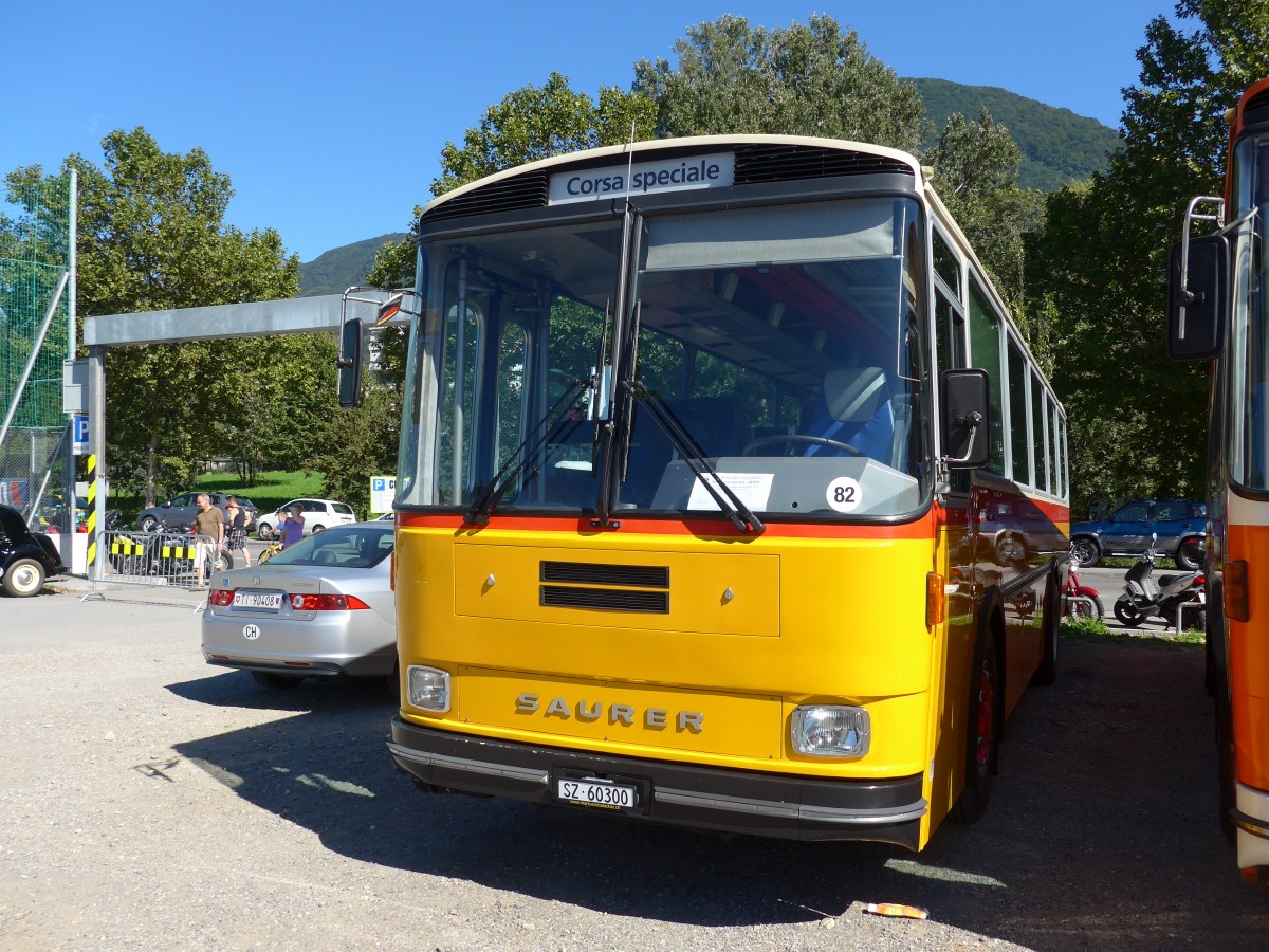 (155'179) - Rubatscher, Seewen - SZ 60'300 - Saurer/R&J (ex Br�tsch, B�ttenhardt; ex P 24'361) am 13. September 2014 in Lugano, Saurertreffen