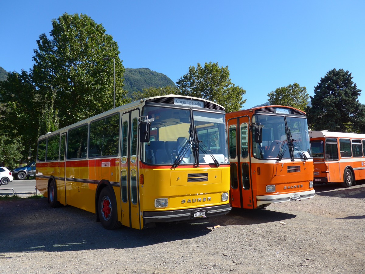 (155'195) - Rubatscher, Seewen - SZ 60'300 - Saurer/R&J (ex Br�tsch, B�ttenhardt; ex P 24'361) am 13. September 2014 in Lugano, Saurertreffen