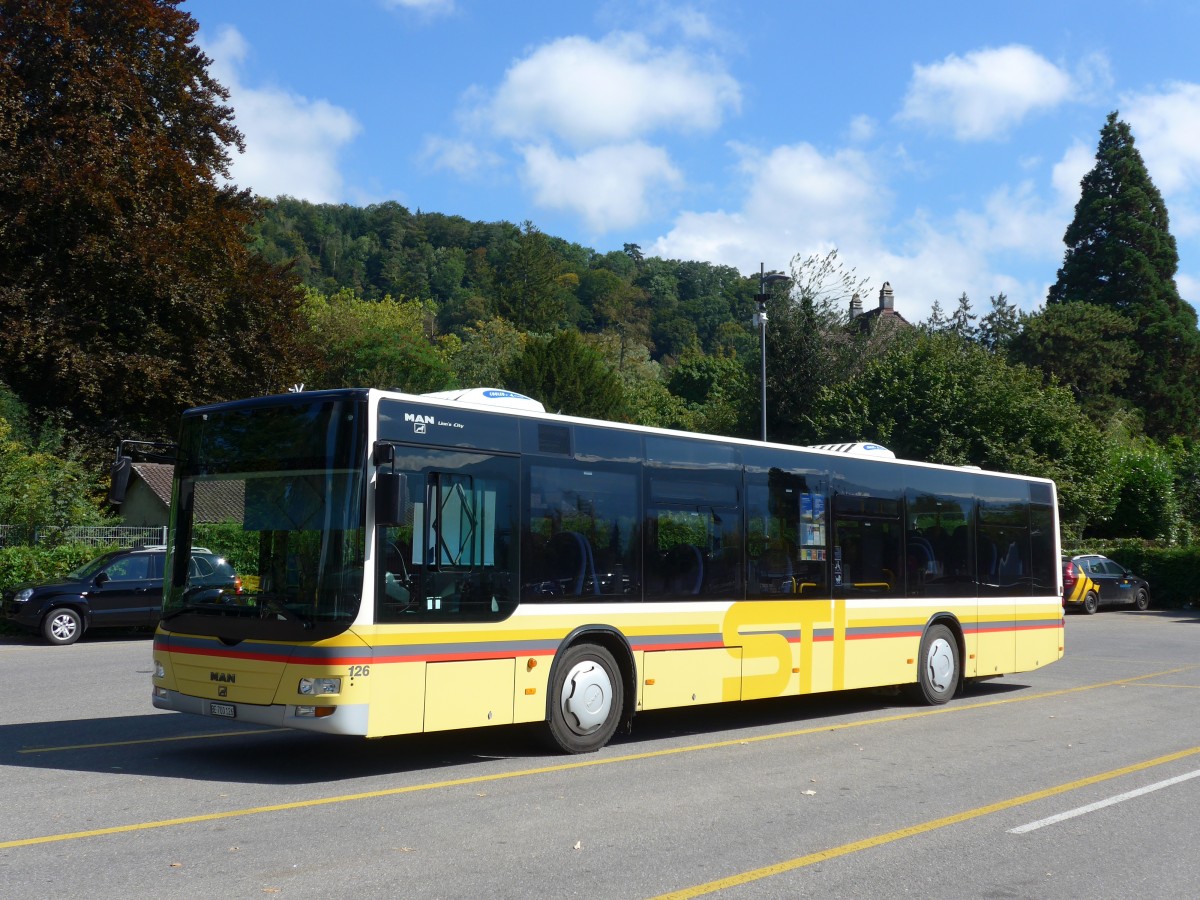 (155'254) - STI Thun - Nr. 126/BE 700'126 - MAN am 14. September 2014 bei der Schiffl�ndte Thun