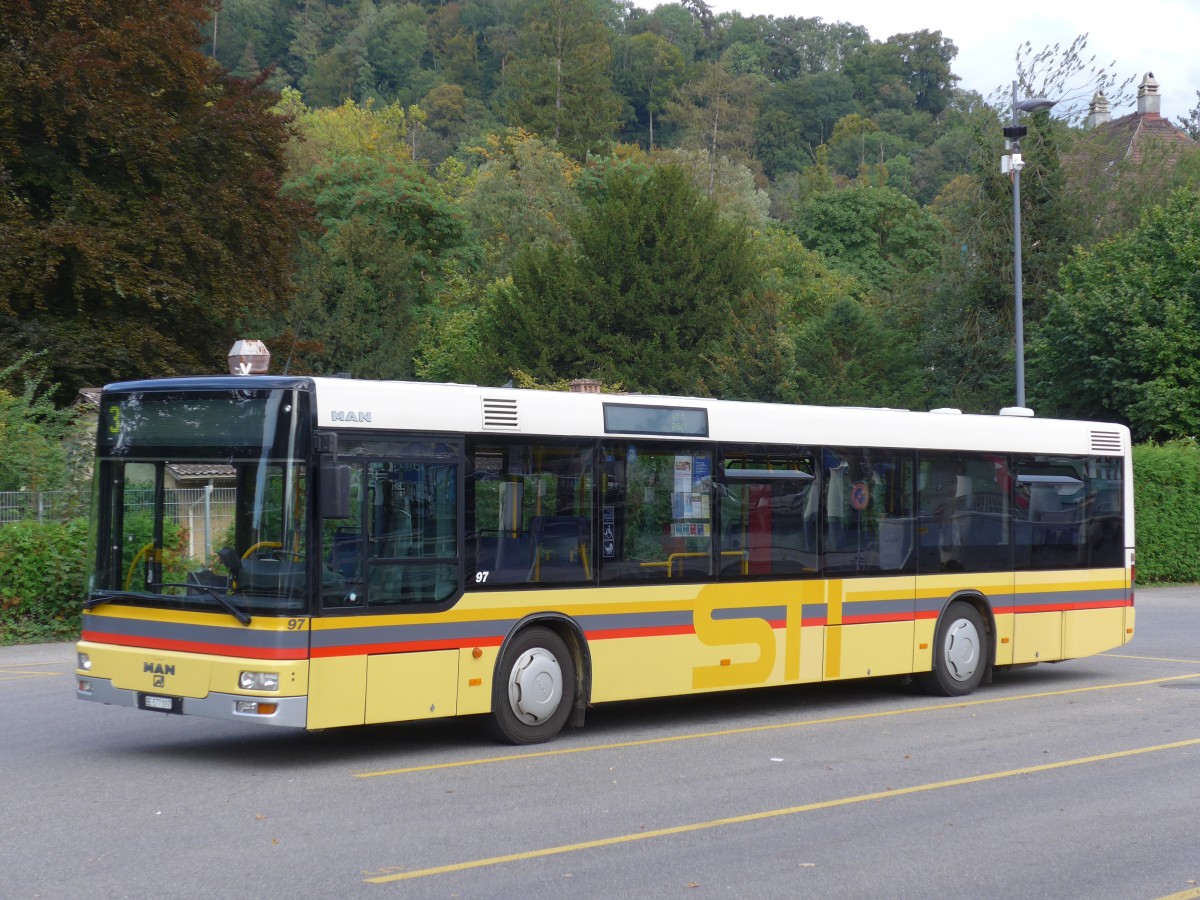 (155'304) - STI Thun - Nr. 97/BE 577'097 - MAN am 20. September 2014 bei der Schiffl�ndte Thun