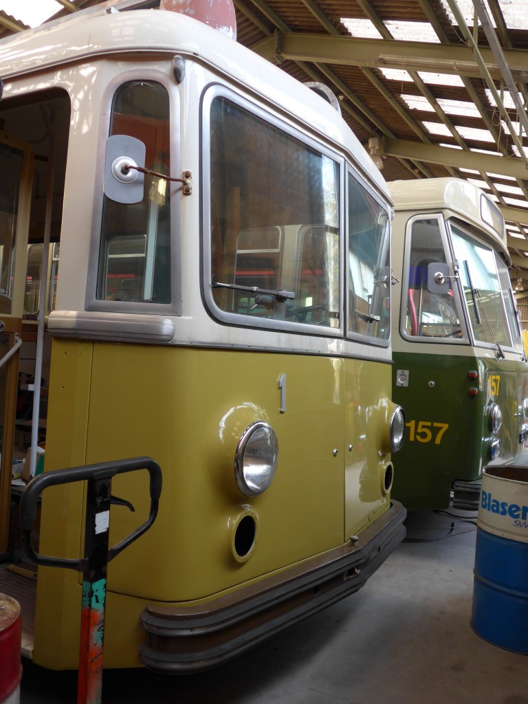 (155'478) - STI Thun - Nr. 1 - Berna/Gangloff Trolleybus am 5. Oktober 2014 in Oberburg, Ziegelgut (Teilaufnahme)
