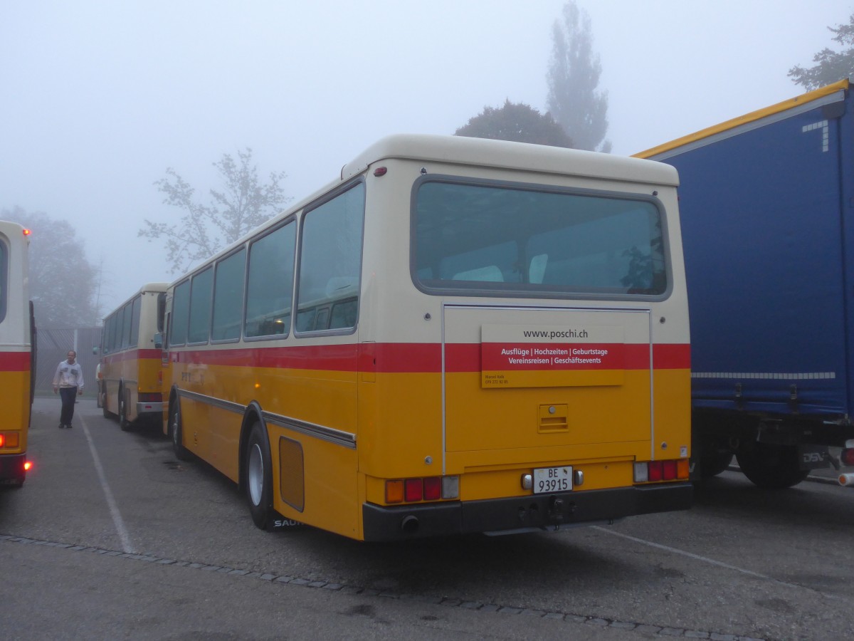 (155'600) - Kolb, Matten - Nr. 3/BE 93'915 - Saurer/R&J (ex Schmocker, Stechelberg Nr. 3; ex Nr. 1; ex Gertsch, Stechelberg Nr. 1) am 12. Oktober 2014 in Deitingen, Autobahnrastst�tten