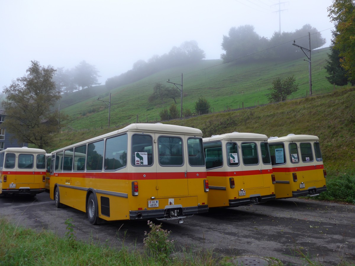 (155'608) - Gautschi, Suhr - AG 6835 - Saurer/T�scher (ex L�tscher, Neuheim Nr. 200; ex Cartek, Regensdorf; ex P 25'822) am 12. Oktober 2014 in K�ssnacht, Rest. Frohsinn