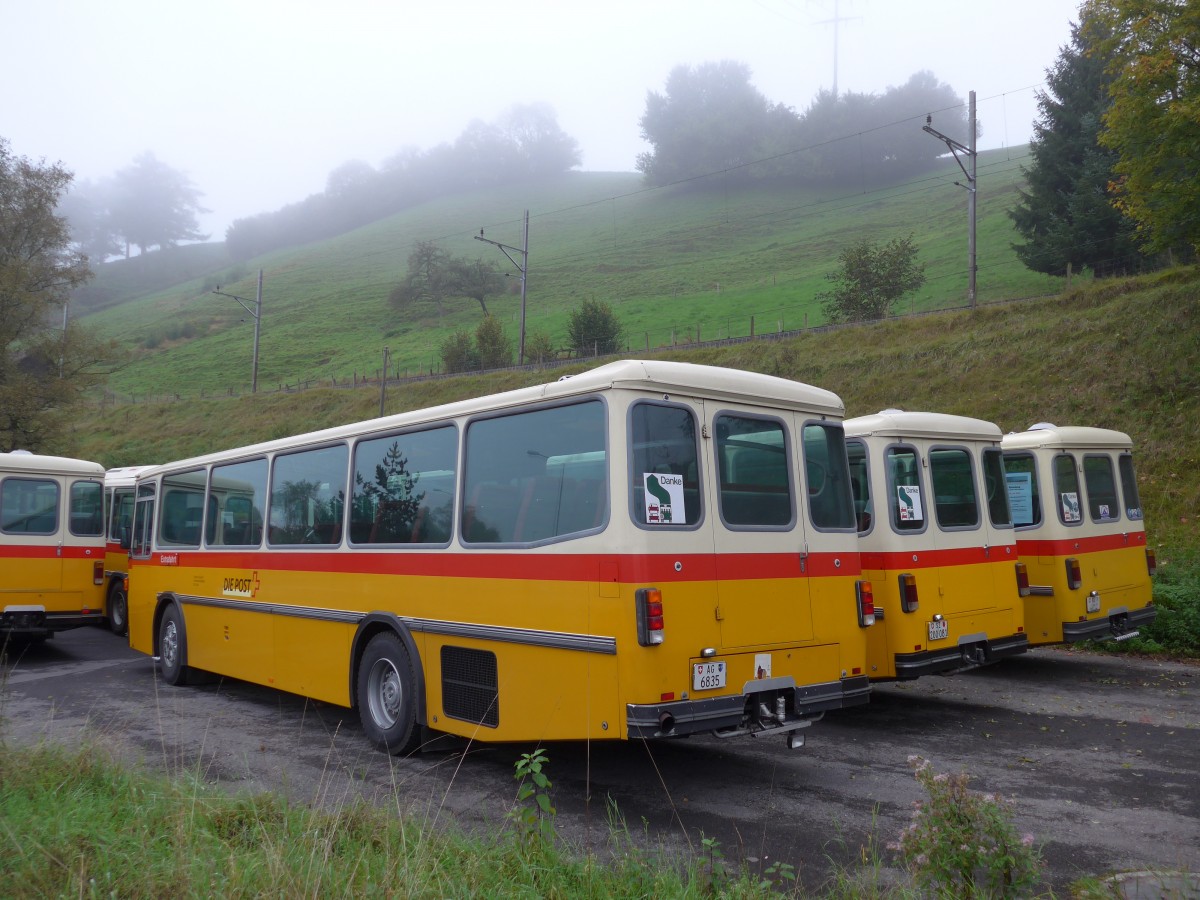 (155'609) - Gautschi, Suhr - AG 6835 - Saurer/T�scher (ex L�tscher, Neuheim Nr. 200; ex Cartek, Regensdorf; ex P 25'822) am 12. Oktober 2014 in K�ssnacht, Rest. Frohsinn