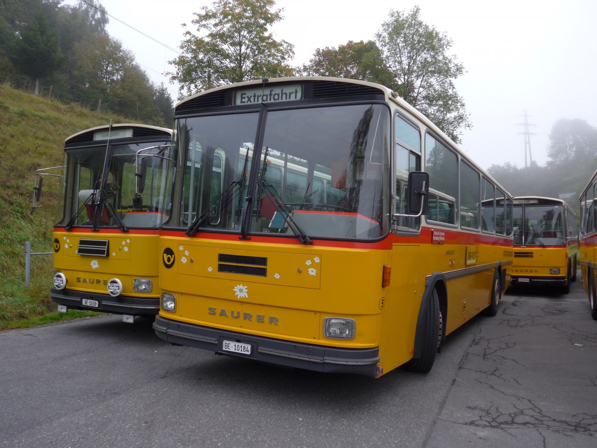 (155'613) - W�thrich, Ursenbach - Nr. 5/BE 10'184 - Saurer/T�scher (ex Sch�rch, Gutenburg Nr. 5; ex Engeloch, Riggisberg Nr. 5; ex P 25'668) am 12. Oktober 2014 in K�ssnacht, Rest. Frohsinn
