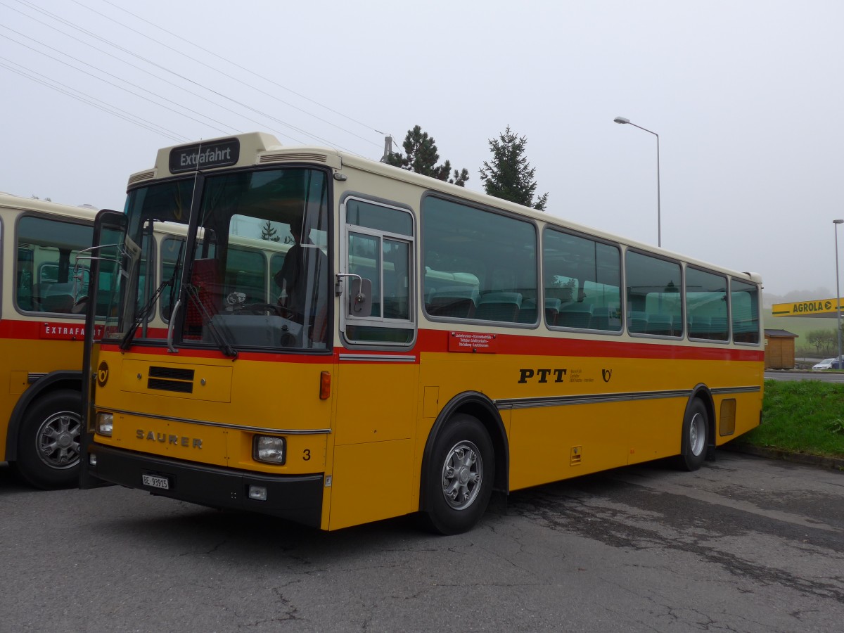 (155'622) - Kolb, Matten - Nr. 3/BE 93'915 - Saurer/R&J (ex Schmocker, Stechelberg Nr. 3; ex Nr. 1; ex Gertsch, Stechelberg Nr. 1) am 12. Oktober 2014 in K�ssnacht, Rest. Frohsinn