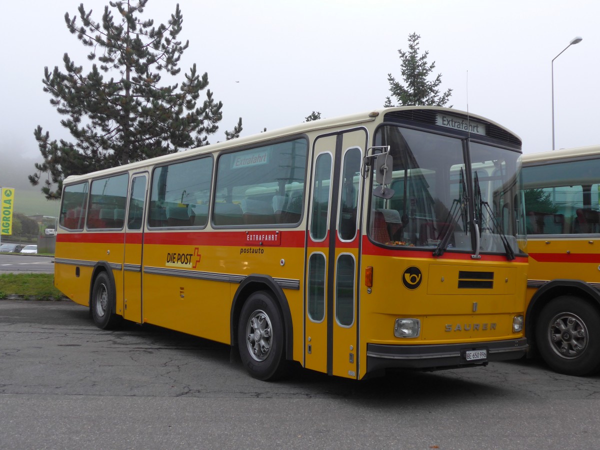 (155'628) - Kammermann, Spiez - BE 650'996 - Saurer/Hess (ex Flury, Balm; ex P 24'233) am 12. Oktober 2014 in K�ssnacht, Rest. Frohsinn