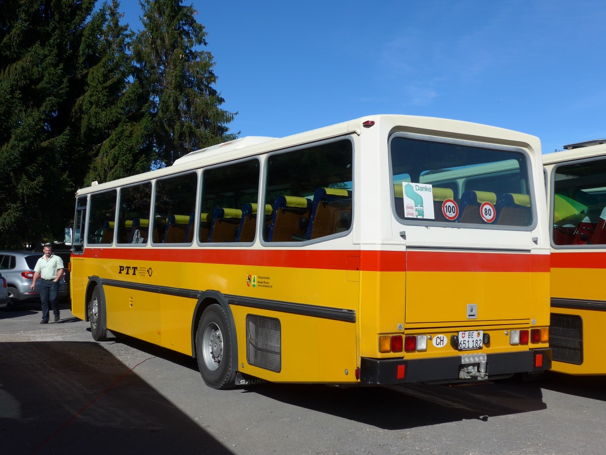 (155'641) - Bernair, M�nsingen - BE 651'182 - Saurer/T�scher (ex Schebath, Lauerz; ex Albin, F�llanden; ex Heim, Flums) am 12. Oktober 2014 in Willerzell, Sattelegg
