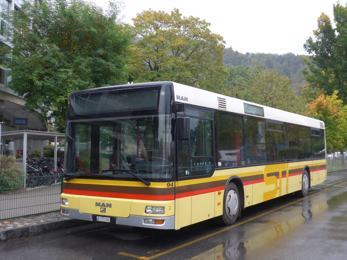 (155'692) - STI Thun - Nr. 94/BE 572'094 - MAN am 13. Oktober 2014 bei der Schiffl�ndte Thun