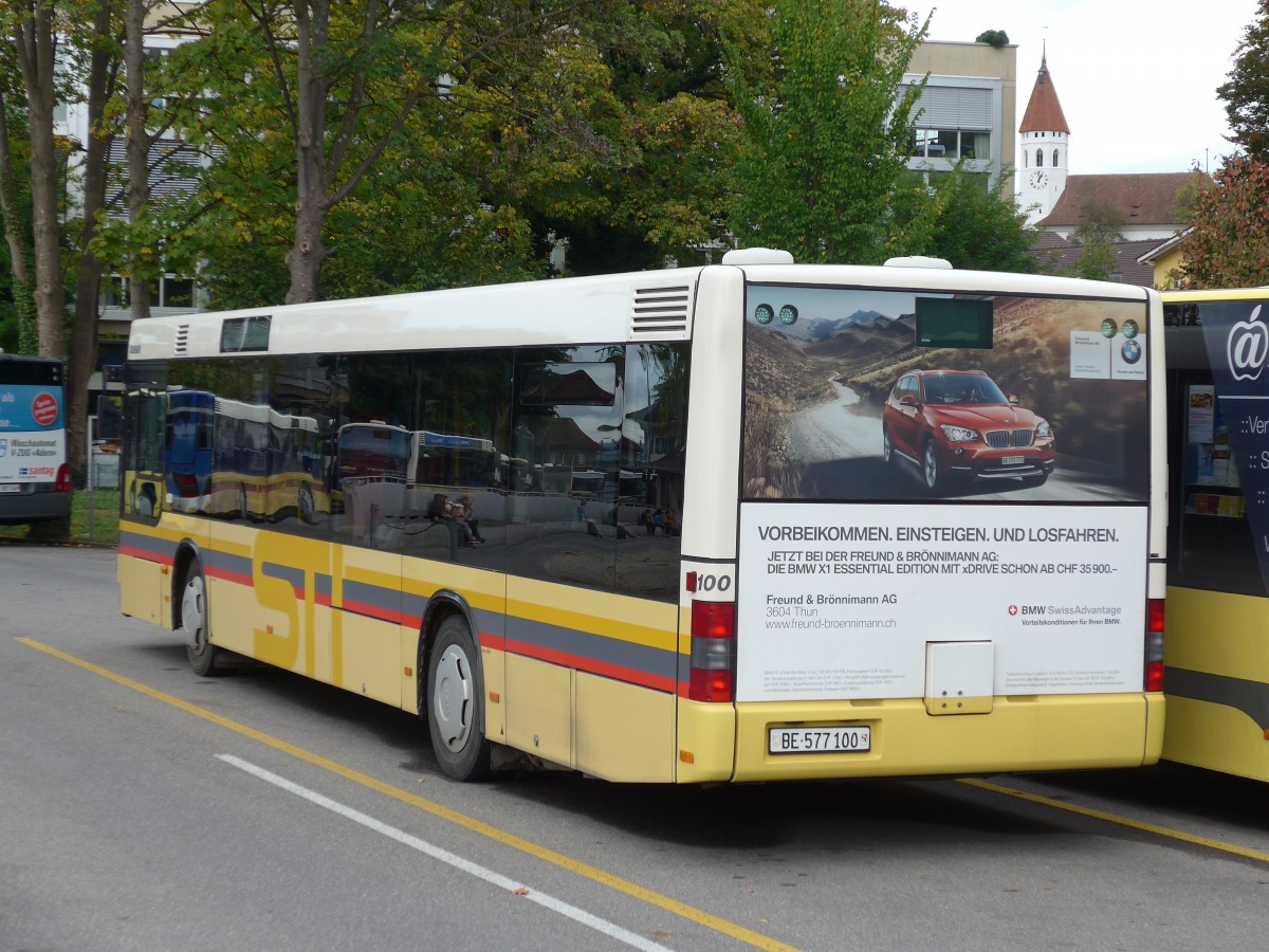 (155'783) - STI Thun - Nr. 100/BE 577'100 - MAN am 15. Oktober 2014 bei der Schiffl�ndte Thun
