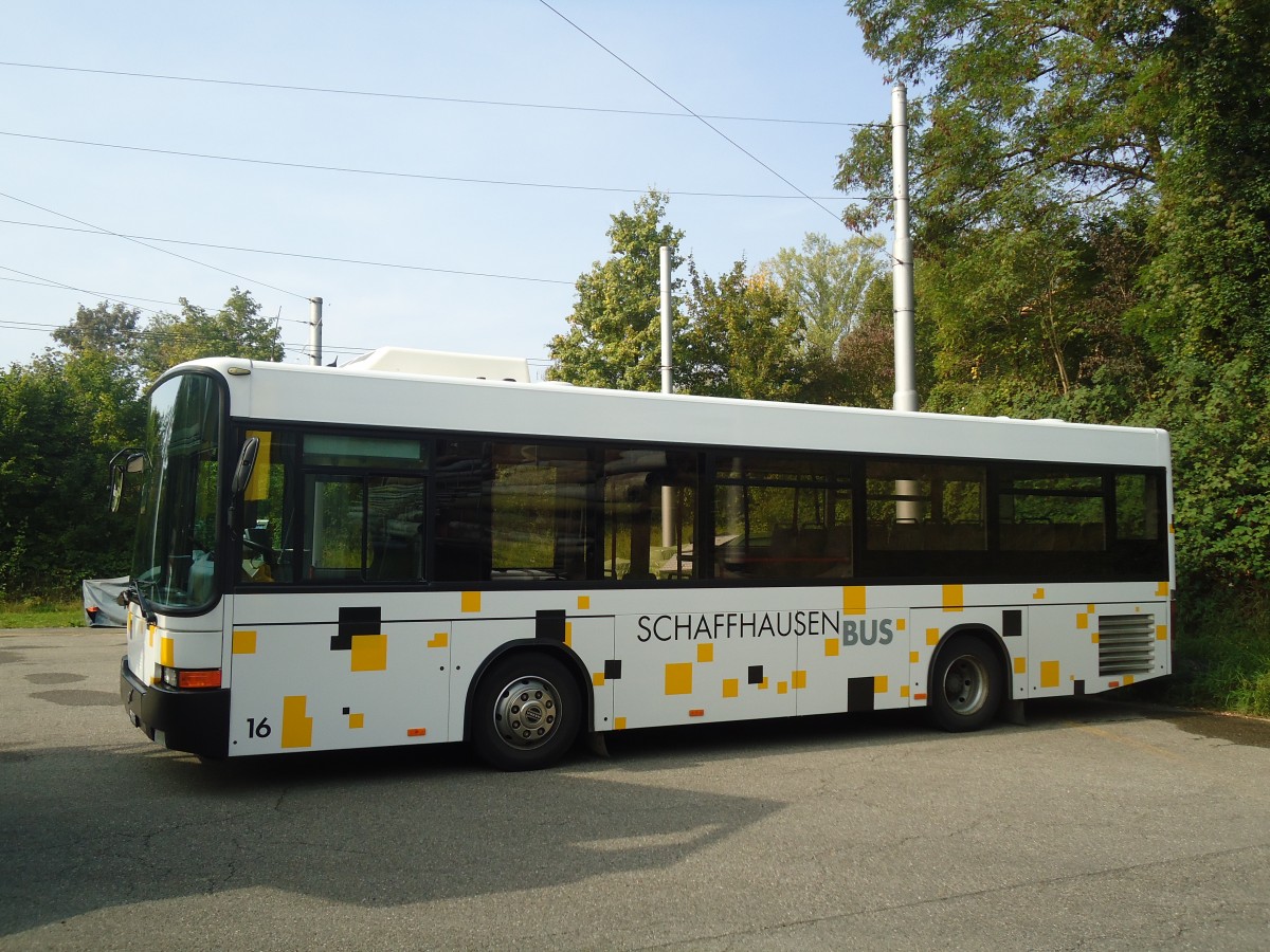 (156'054) - SB Schaffhausen - Nr. 16/SH 54'316 - Volvo/Hess (ex ASPL Losone; ex LVB Lenk; ex RTB Altst�tten Nr. 12) am 25. September 2011 in Schaffhausen, Busdepot VBSH