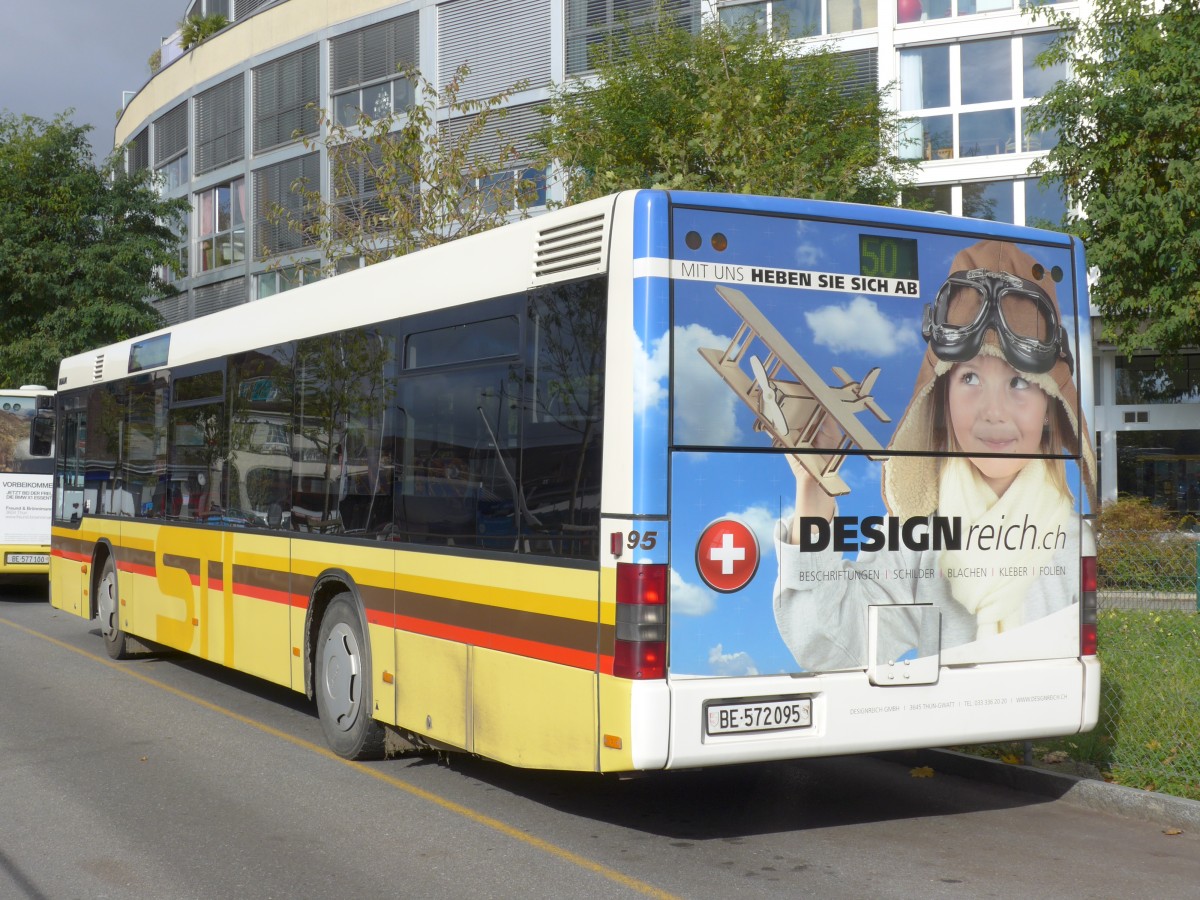 (156'133) - STI Thun - Nr. 95/BE 572'095 - MAN am 27. Oktober 2014 bei der Schiffl�ndte Thun