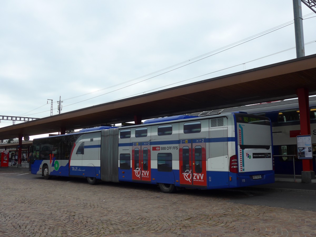 (156'215) - VZO Gr�ningen - Nr. 115/ZH 745'115 - Mercedes am 28. Oktober 2014 beim Bahnhof Wetzikon
