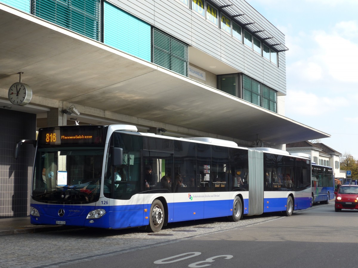 (156'253) - VZO Gr�ningen - Nr. 126/ZH 484'126 - Mercedes am 28. Oktober 2014 beim Bahnhof Uster