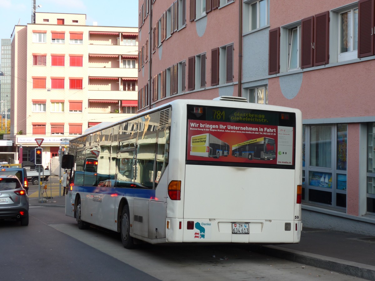 (156'284) - Welti-Furrer, Z�rich - Nr. 59/ZH 634'613 - Mercedes (ex Fr�hlich, Z�rich Nr. 613) am 28. Oktober 2014 beim Bahnhof Z�rich-Oerlikon