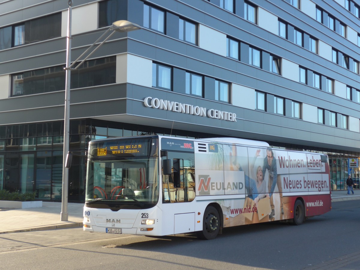(156'590) - WVG Wolfsburg - Nr. 253/WOB-VG 53 - MAN am 17. November 2014 beim Hauptbahnhof Wolfsburg