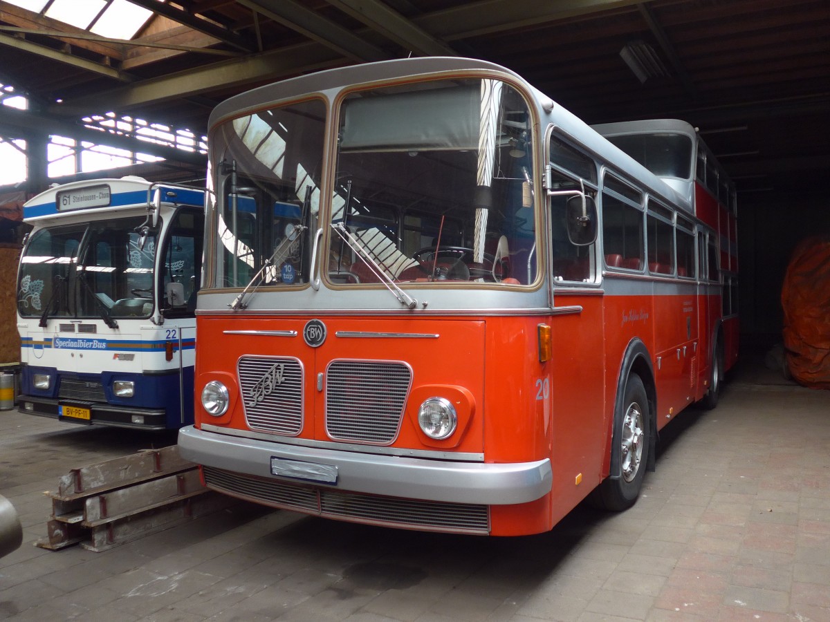 (156'932) - FRAM Drachten - Nr. 20 - FBW/Vetter-R&J Anderthalbdecker (ex Wespe, Altst�tten; ex AFA Adelboden Nr. 4) am 20. November 2014 in Drachten, Autobusmuseum