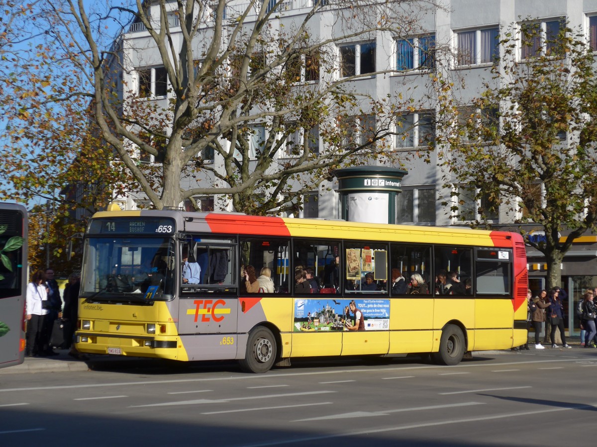 (157'180) - Aus Belgien: TEC Li�ge - Nr. 5.653/YXG-824 - Renault am 21. November 2014 beim Hauptbahnhof Aachen