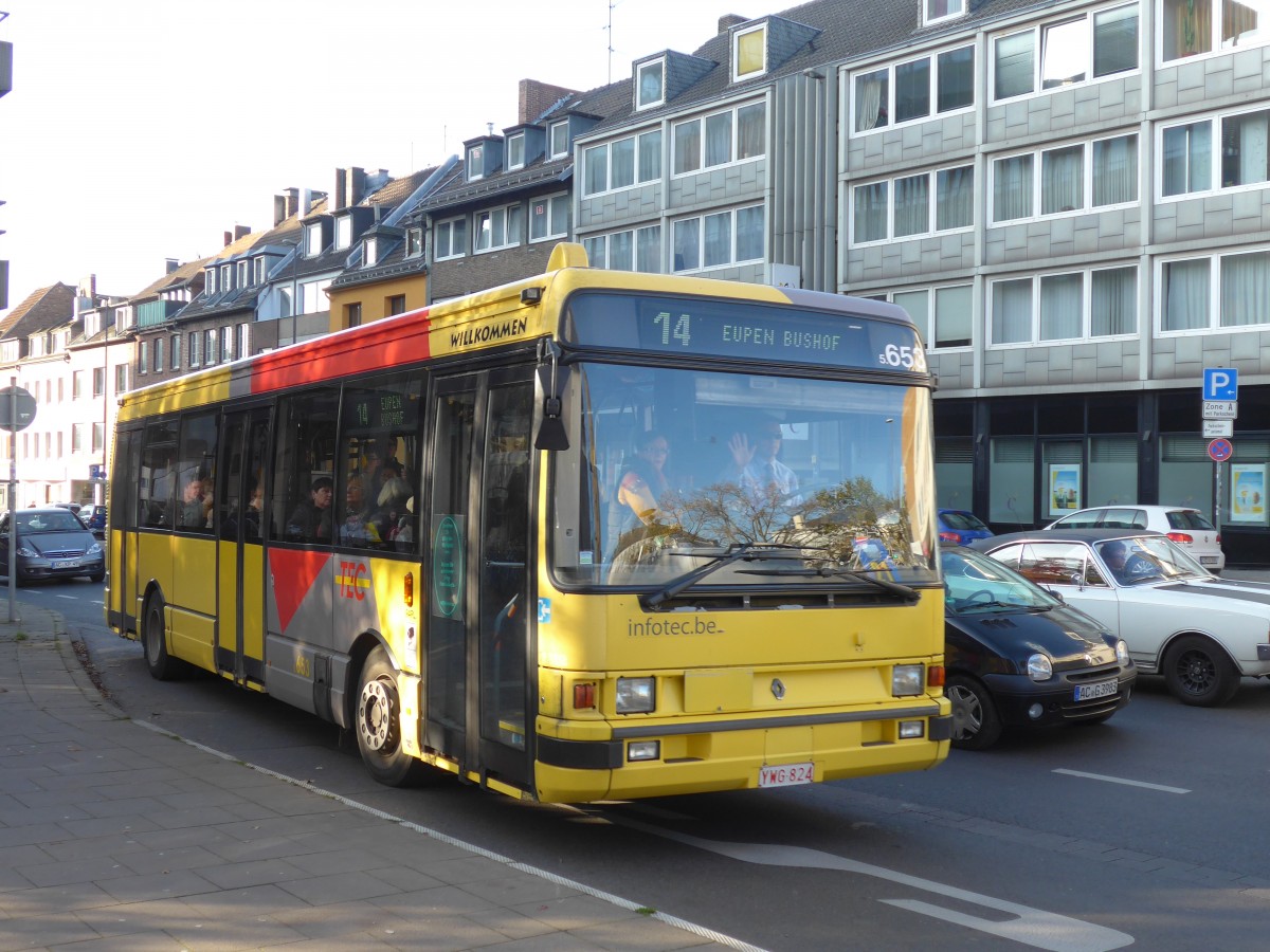 (157'206) - Aus Belgien: TEC Li�ge - Nr. 5.653/YXG-824 - Renault am 21. November 2014 beim Hauptbahnhof Aachen