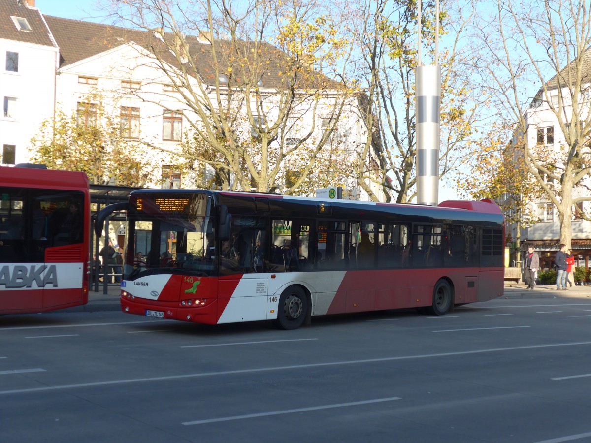(157'212) - Langen, J�lich - Nr. 146/J�L-TL 146 - Solaris am 21. November 2014 beim Hauptbahnhof Aachen