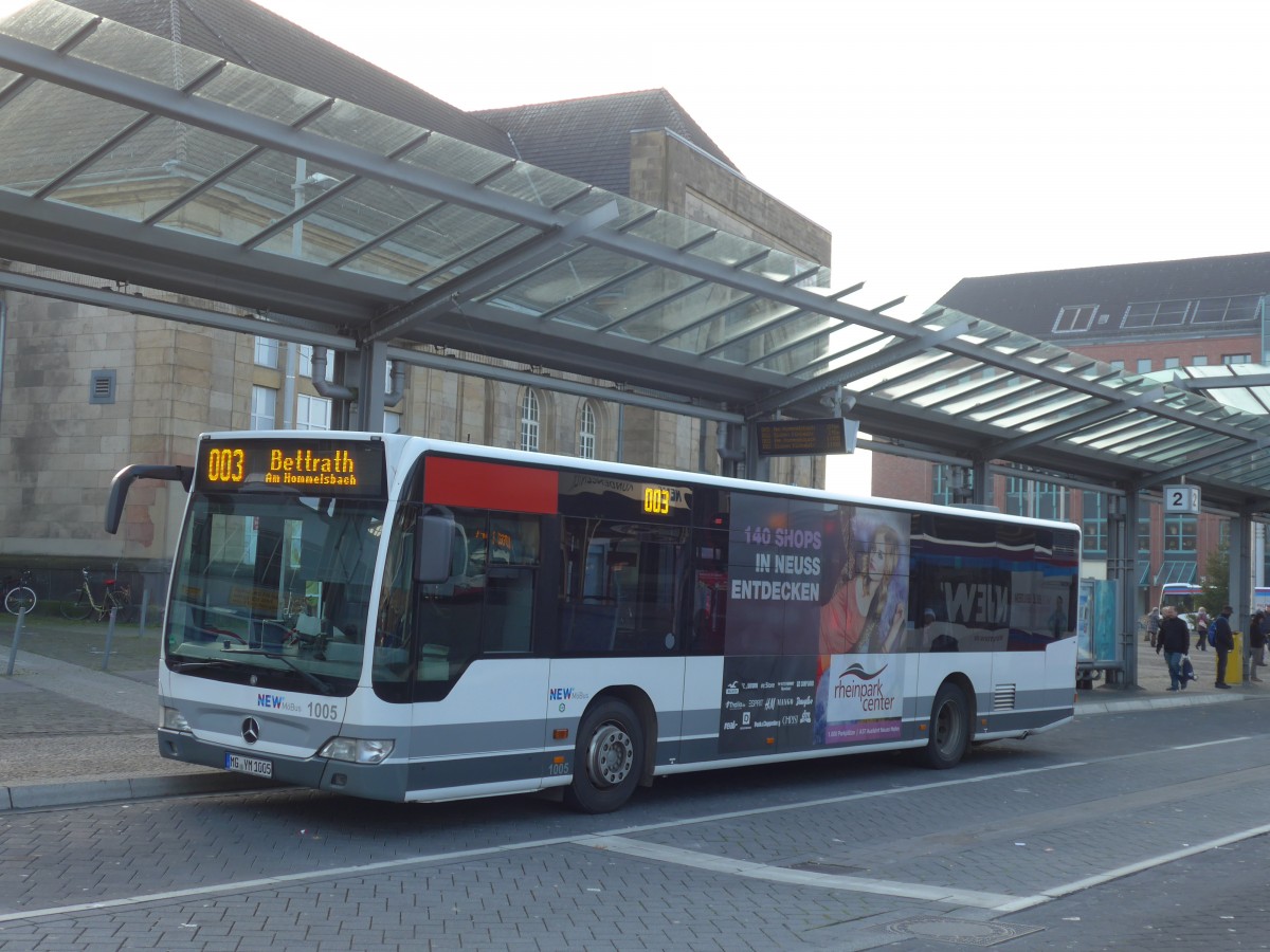 (157'310) - M�Bus, M�nchengladbach - Nr. 1005/MG-YM 1005 - Mercedes am 22. November 2014 beim Hauptbahnhof M�nchengladbach