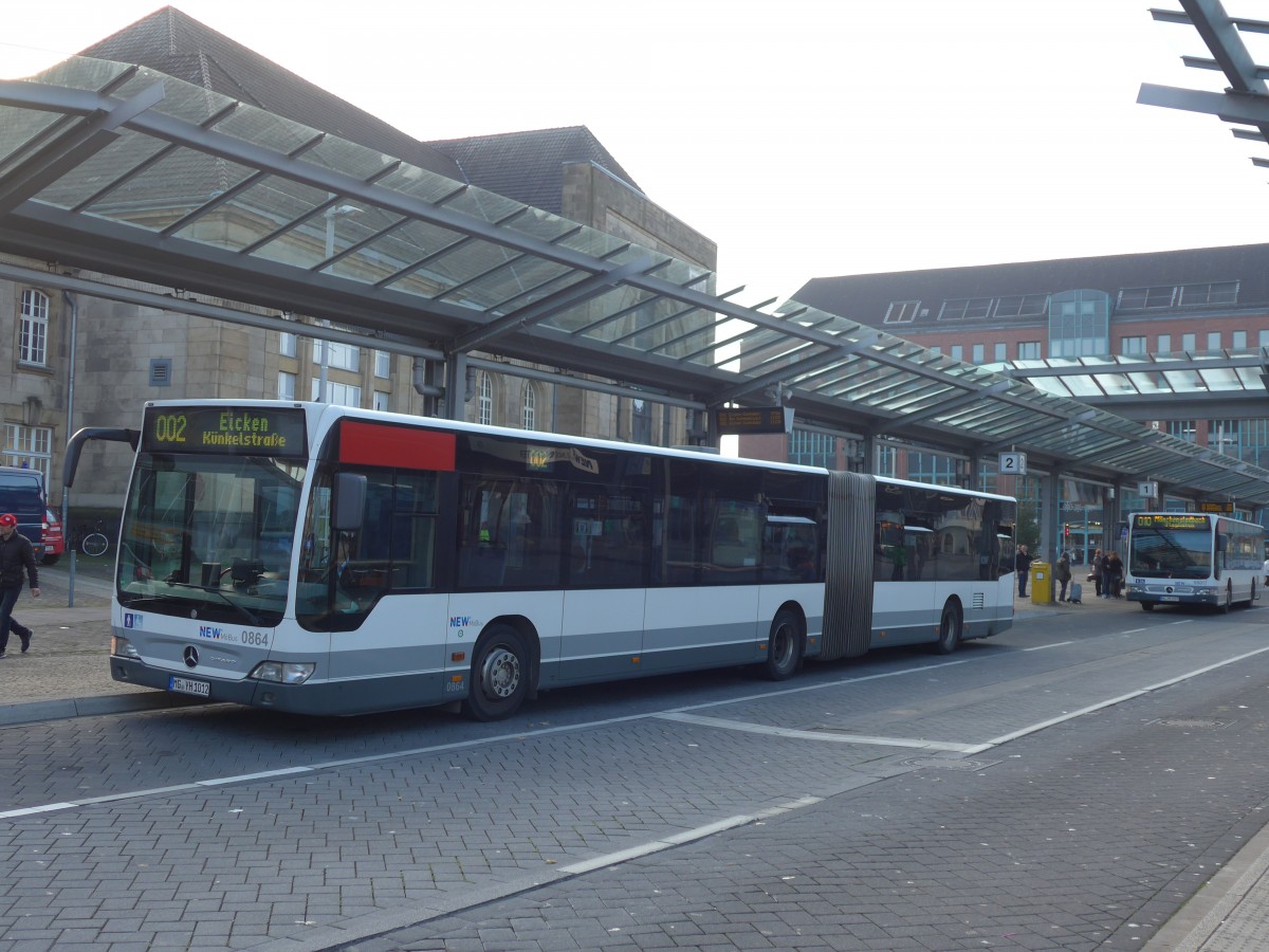 (157'334) - M�Bus, M�nchengladbach - Nr. 864/MG-YH 1012 - Mercedes am 22. November 2014 beim Hauptbahnhof M�nchengladbach