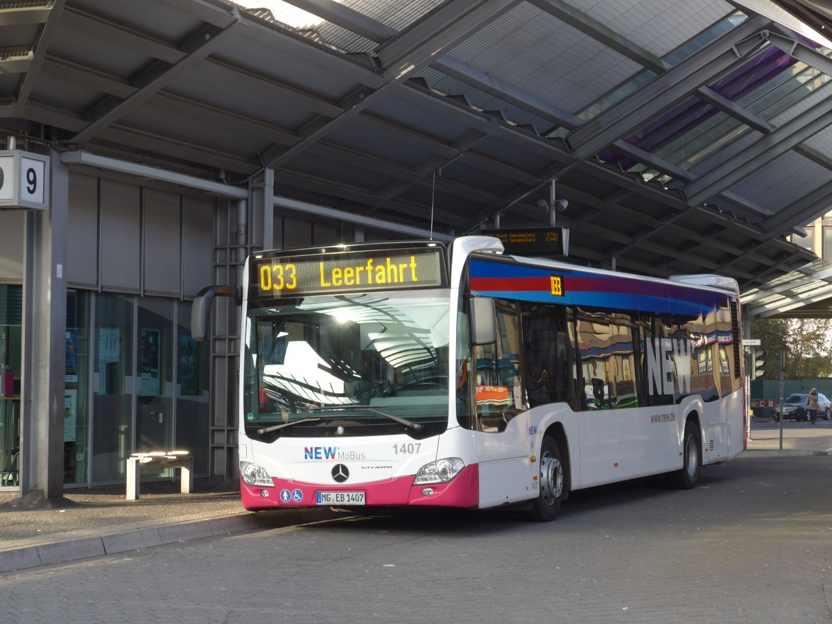 (157'338) - M�Bus, M�nchengladbach - Nr. 1407/MG-EB 1407 - Mercedes am 22. November 2014 beim Hauptbahnhof M�nchengladbach