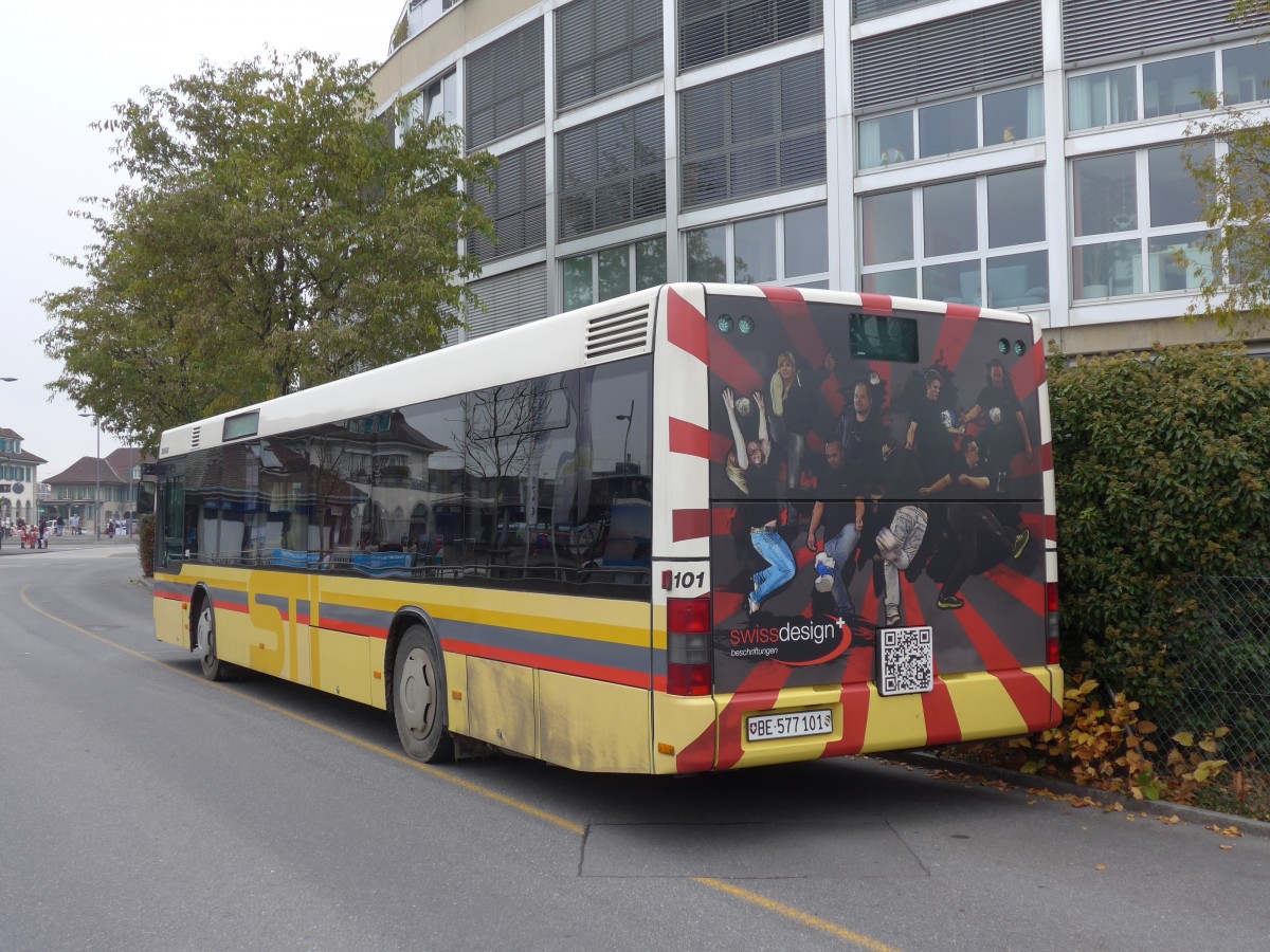 (157'512) - STI Thun - Nr. 101/BE 577'101 - MAN am 25. November 2014 bei der Schiffl�ndte Thun