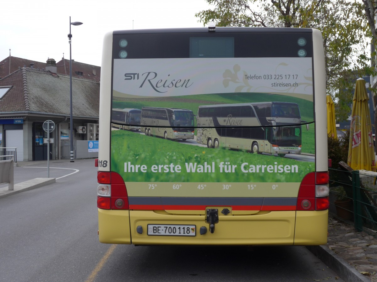 (157'707) - STI Thun - Nr. 118/BE 700'118 - MAN am 7. Dezember 2014 bei der Schiffl�ndte Thun