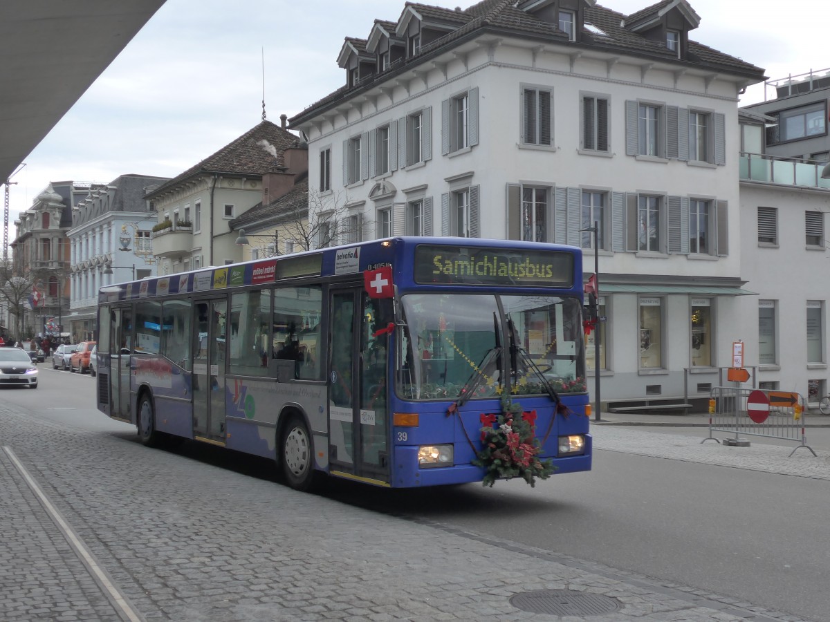 (157'766) - VZO Gr�ningen - Nr. 39/ZH 242'853 - Mercedes (ex Schneider, Meilen Nr. 7) am 14. Dezember 2014 beim Bahnhof Uster
