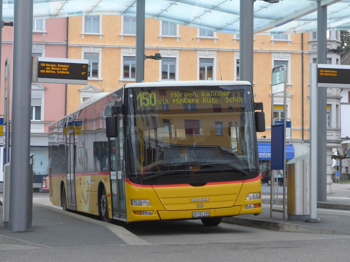 (157'784) - PostAuto Z�rich - Nr. 209/ZH 781'199 - MAN am 14. Dezember 2014 beim Bahnhof W�denswil