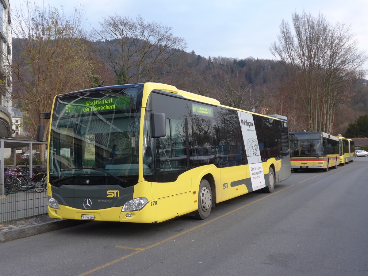 (157'821) - STI Thun - Nr. 176/BE 752'176 - Mercedes am 15. Dezember 2014 bei der Schiffl�ndte Thun