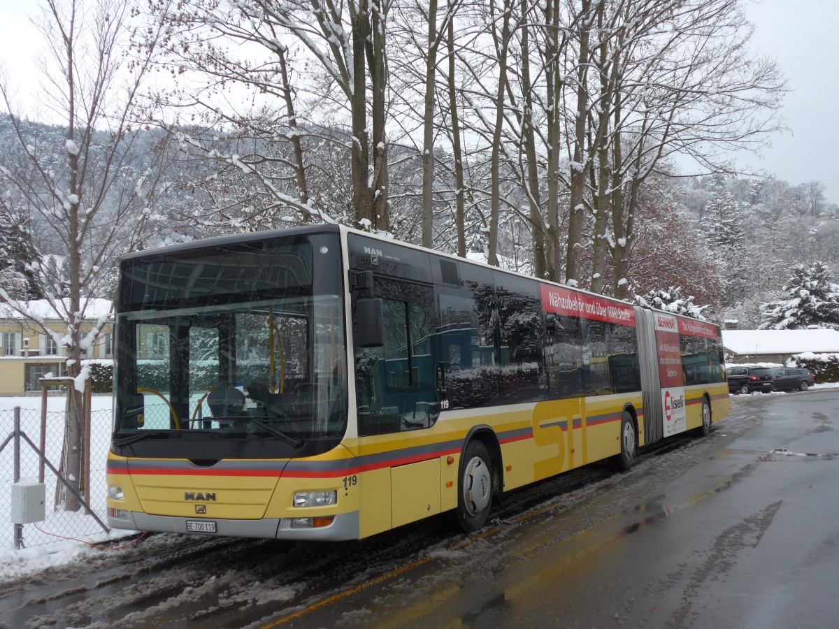 (158'041) - STI Thun - Nr. 119/BE 700'119 - MAN am 31. Dezember 2014 bei der Schiffl�ndte Thun