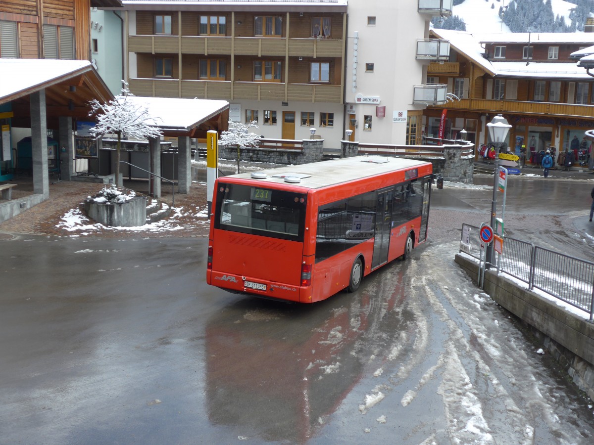 (158'329) - AFA Adelboden - Nr. 55/BE 611'055 - MAN/G�ppel am 11. Januar 2015 beim Autobahnhof Adelboden