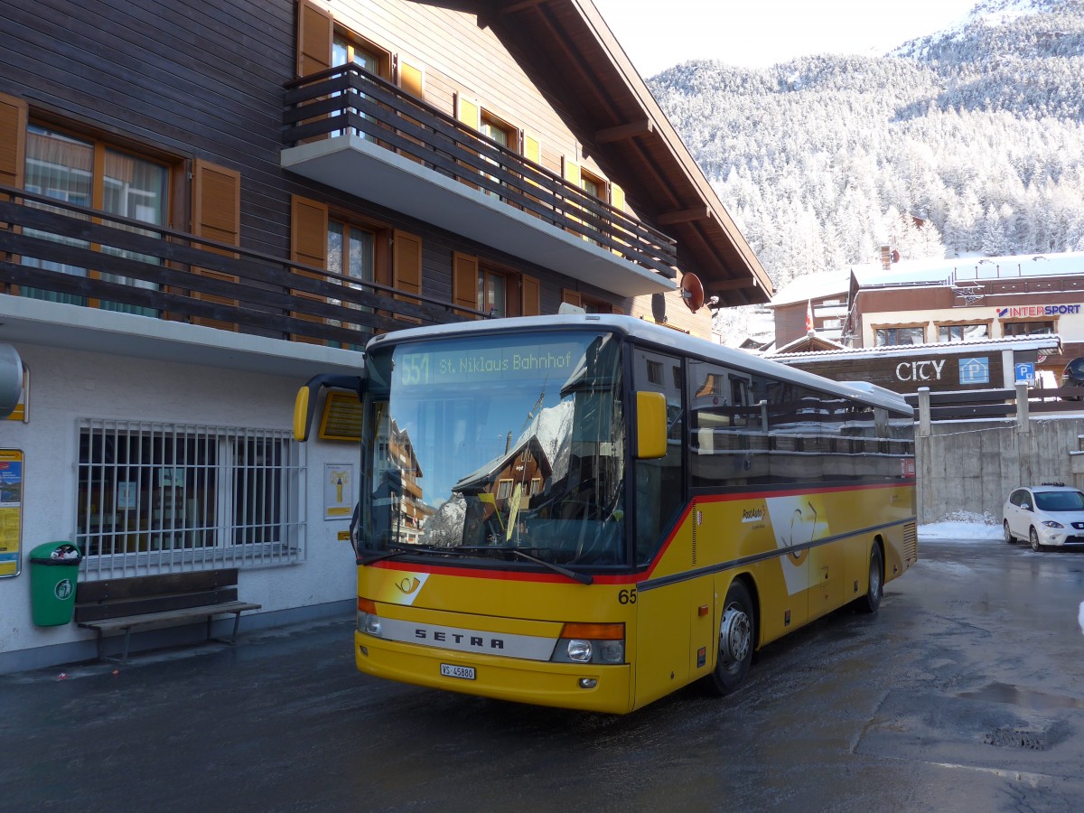 (158'424) - Zerzuben, Visp-Eyholz - Nr. 65/VS 45'880 - Setra am 18. Januar 2015 in Gr�chen, Post