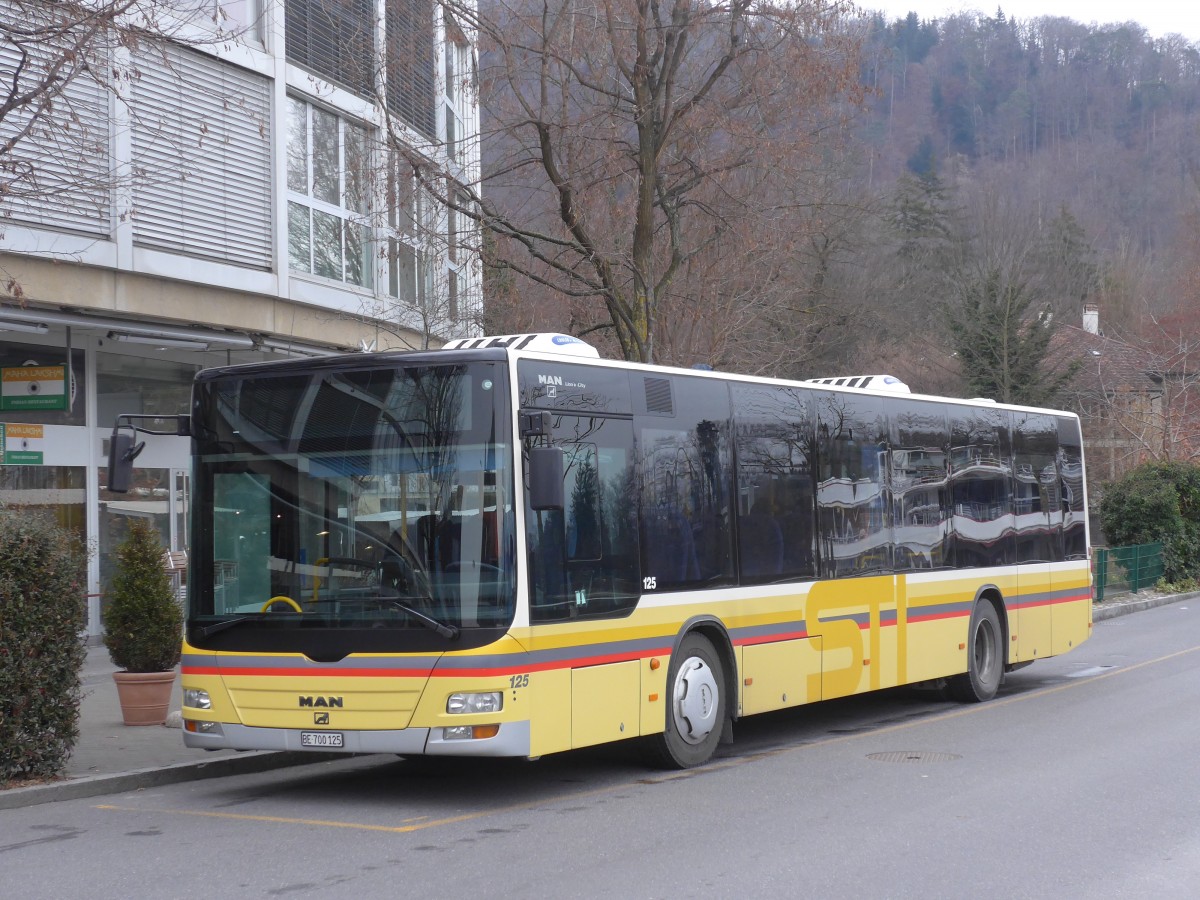(158'468) - STI Thun - Nr. 125/BE 700'125 - MAN am 24. Januar 2015 bei der Schiffl�ndte Thun