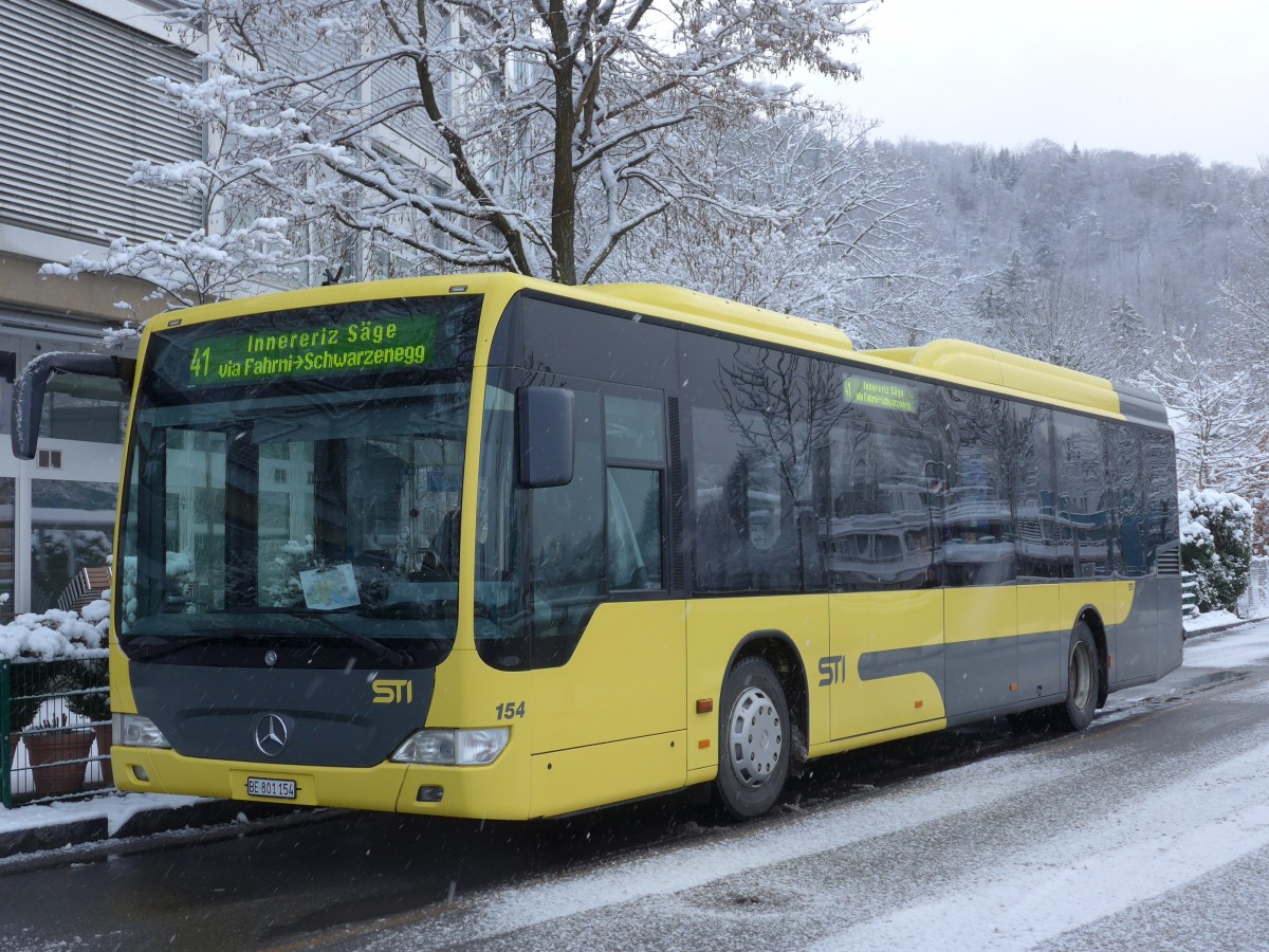 (158'512) - STI Thun - Nr. 154/BE 801'154 - Mercedes am 1. Februar 2015 bei der Schiffl�ndte Thun
