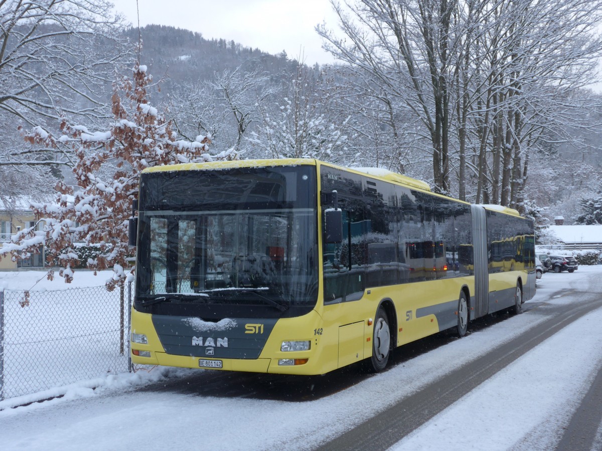 (158'514) - STI Thun - Nr. 142/BE 801'142 - MAN am 1. Februar 2015 bei der Schiffl�ndte Thun