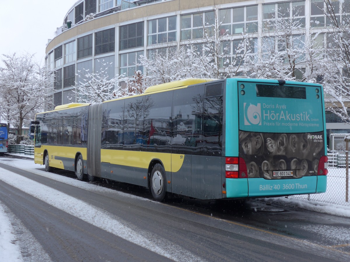 (158'515) - STI Thun - Nr. 142/BE 801'142 - MAN am 1. Februar 2015 bei der Schiffl�ndte Thun