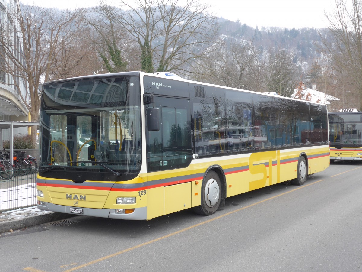 (158'639) - STI Thun - Nr. 129/BE 800'129 - MAN am 5. Februar 2015 bei der Schiffl�ndte Thun