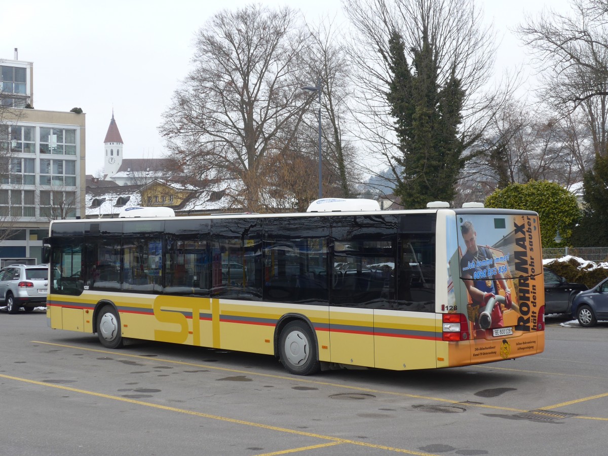 (158'671) - STI Thun - Nr. 128/BE 800'128 - MAN am 8. Februar 2015 bei der Schiffl�ndte Thun