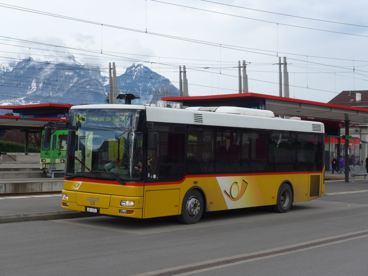 (158'767) - TPC Aigle - VD 1174 - MAN/G�ppel am 15. Februar 2015 beim Bahnhof Aigle