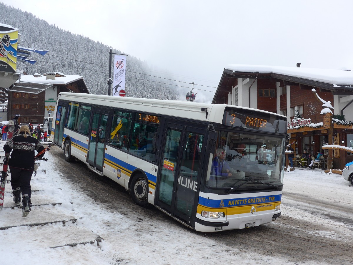 (158'814) - TMR Martigny - Nr. 108/VS 27'934 - Irisbus am 22. Februar 2015 in Verbier, M�dran