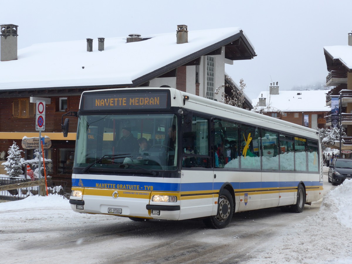 (158'815) - TMR Martigny - Nr. 110/VS 97'003 - Irisbus am 22. Februar 2015 in Verbier, M�dran