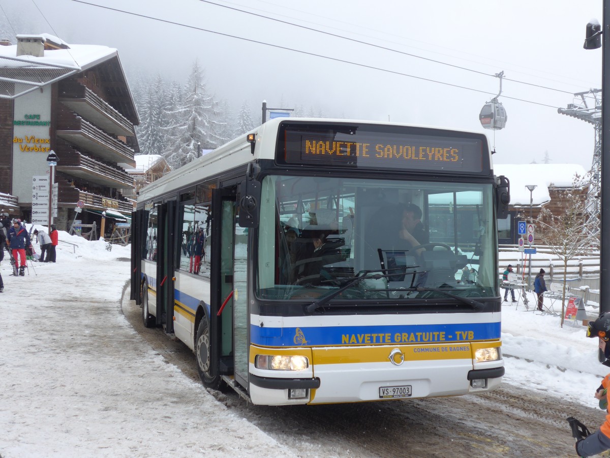 (158'817) - TMR Martigny - Nr. 110/VS 97'003 - Irisbus am 22. Februar 2015 in Verbier, M�dran